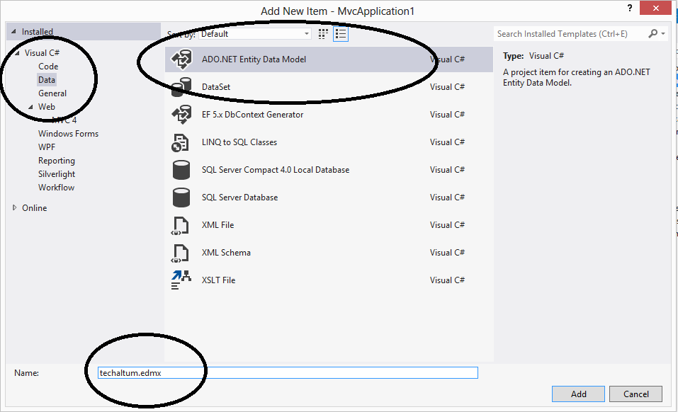 MVC Scaffolding using EF step 2